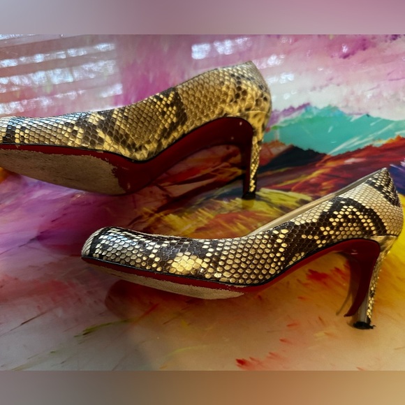 CHRISTIAN LOUBIUTIN Snakeskin Animal Print Pumps - Picture 6 of 12